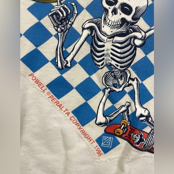 Vtg 1986 Bones Brigade Powell Peralta Rodney Mullen Skeleton Graphic Sweatshirt - Picture 4 of 16